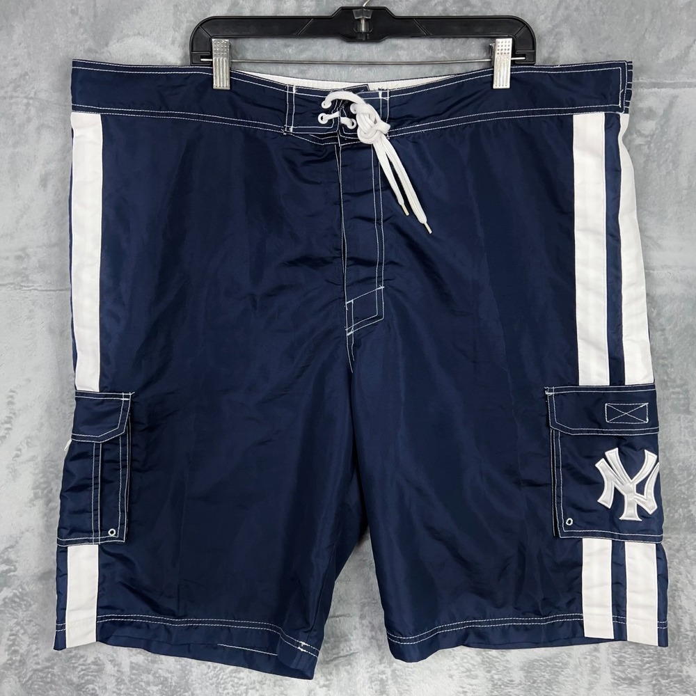 GIII Sports Carl Banks New York Yankees Board‎ Shorts Mens 2XL Blue Swim Trunks